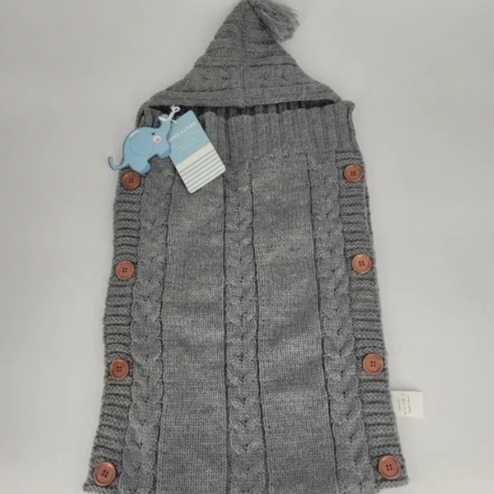 Mxwealthy Gray Baby Knit Wrap Swaddle Blanket NWT